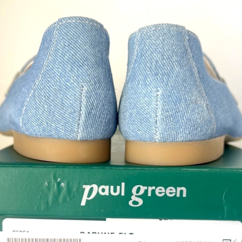 Paul Green Jean Loafers Denim Leather Flats Women Size 9.5 - Picture 8 of 8